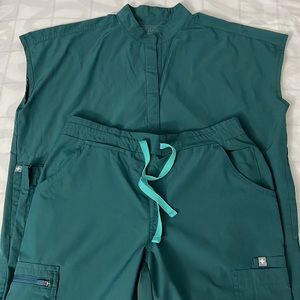 FIGS SCRUB FIONLITE SET CARRIBEAN BLUE